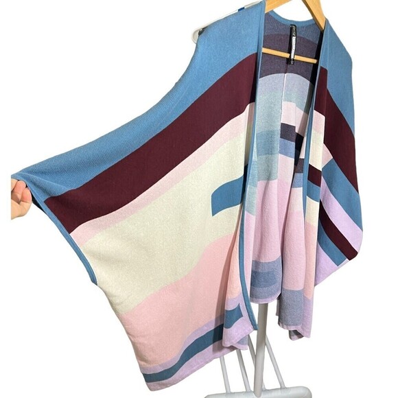 ANTHROPOLOGIE Plenty x Tracy Reese Geometric Poncho Sweater, Oversized Size XS/S - Picture 3 of 11